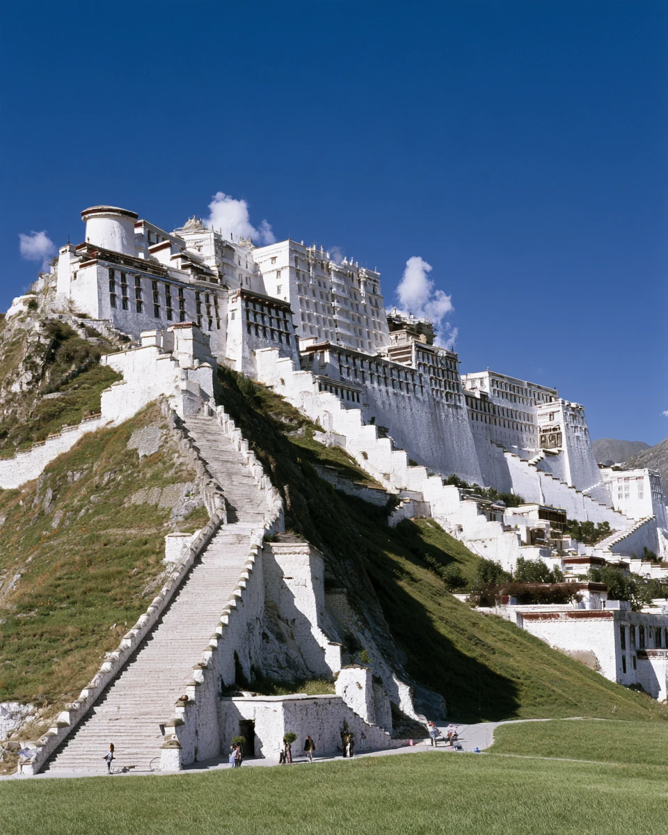 Terraced monumental architecture in a green landscape — PARAGON AI imagery